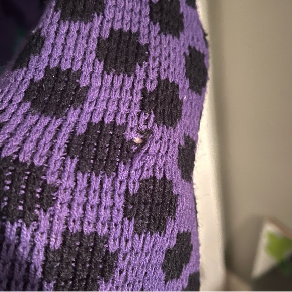 ❤️Knit sweater polka dot pattern purple black green - Picture 5 of 11